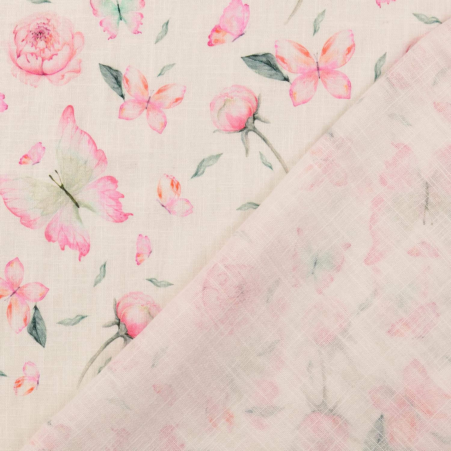 Halvlinne Flower Rose