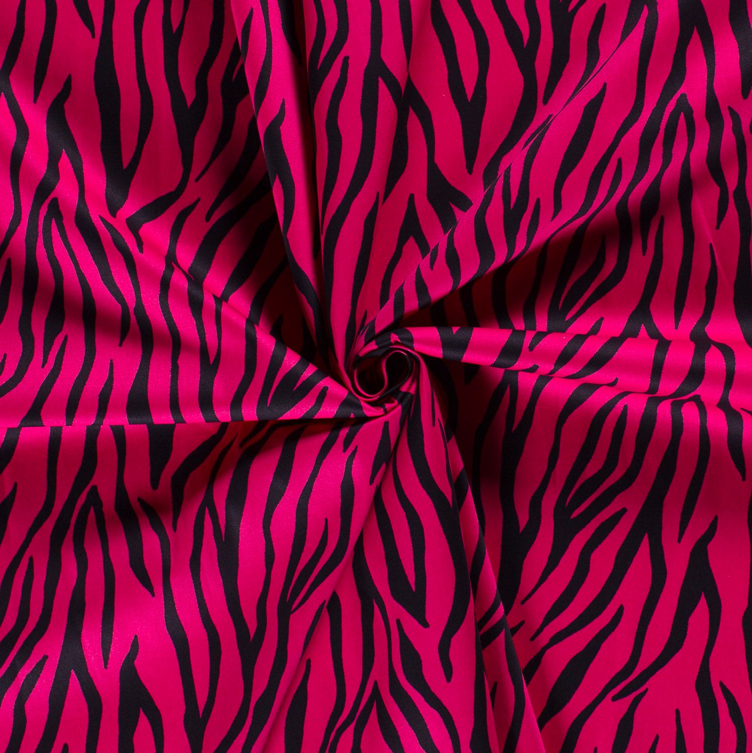 Bomullsatin Zebra Cerise