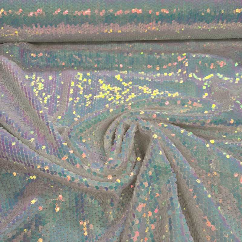 Paljettyg – Vändbara Isblå & Vit