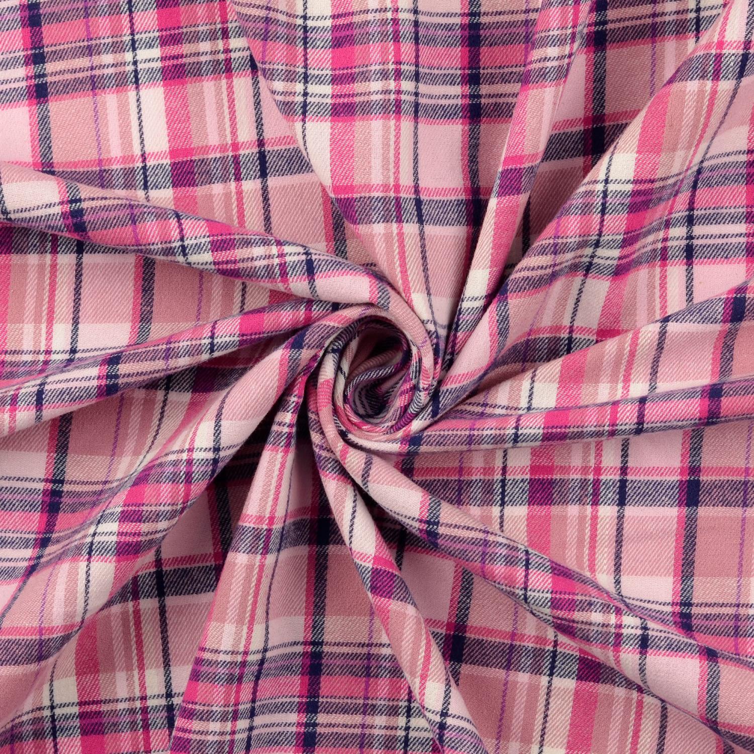 Flanell rutig – rosa