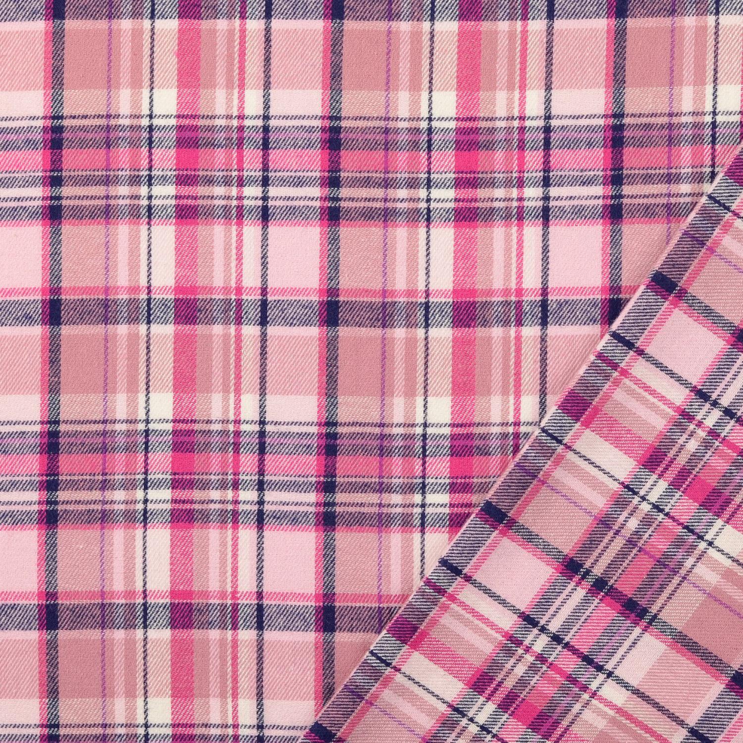 Flanell rutig – rosa