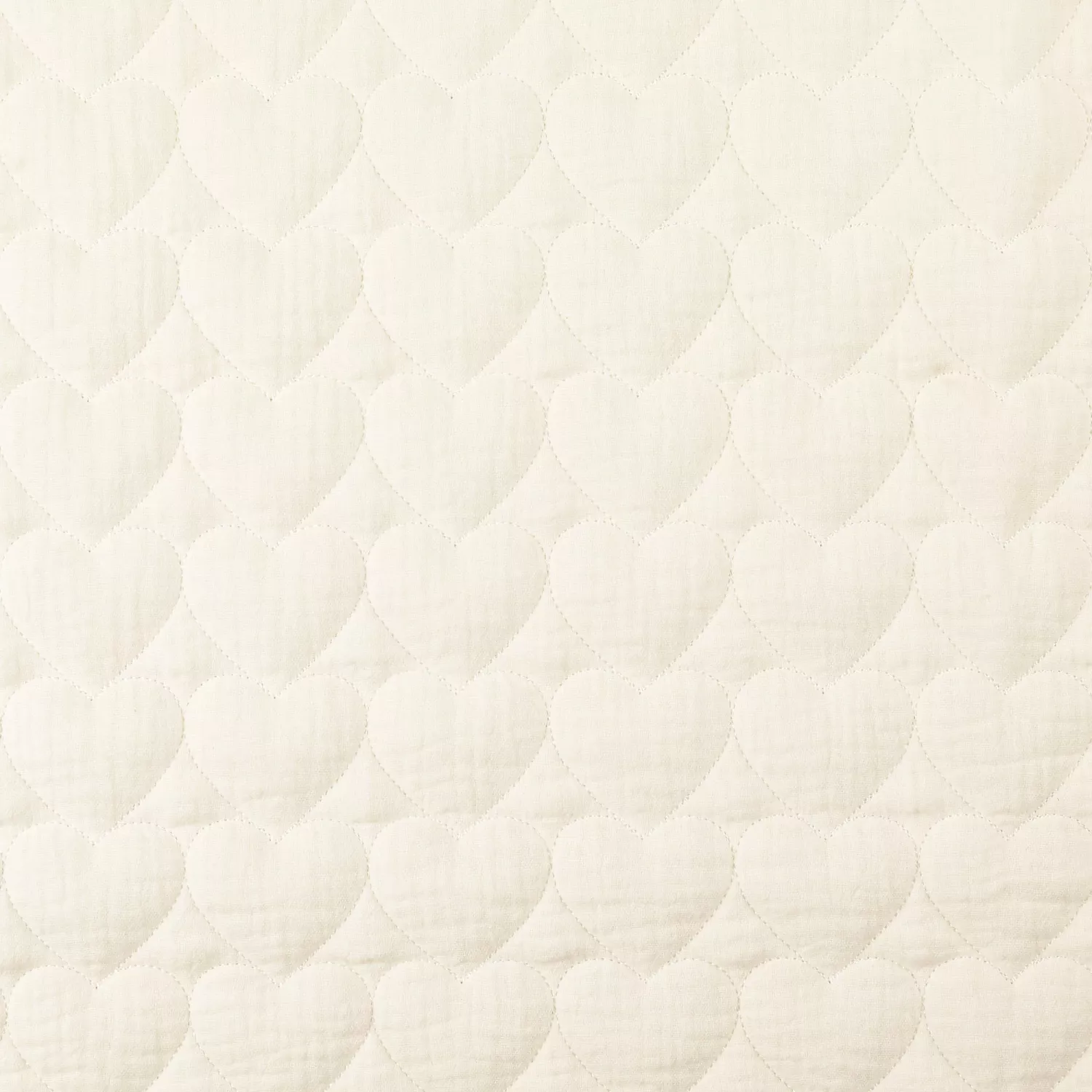 Broderad muslin hjärtan - Naturvit