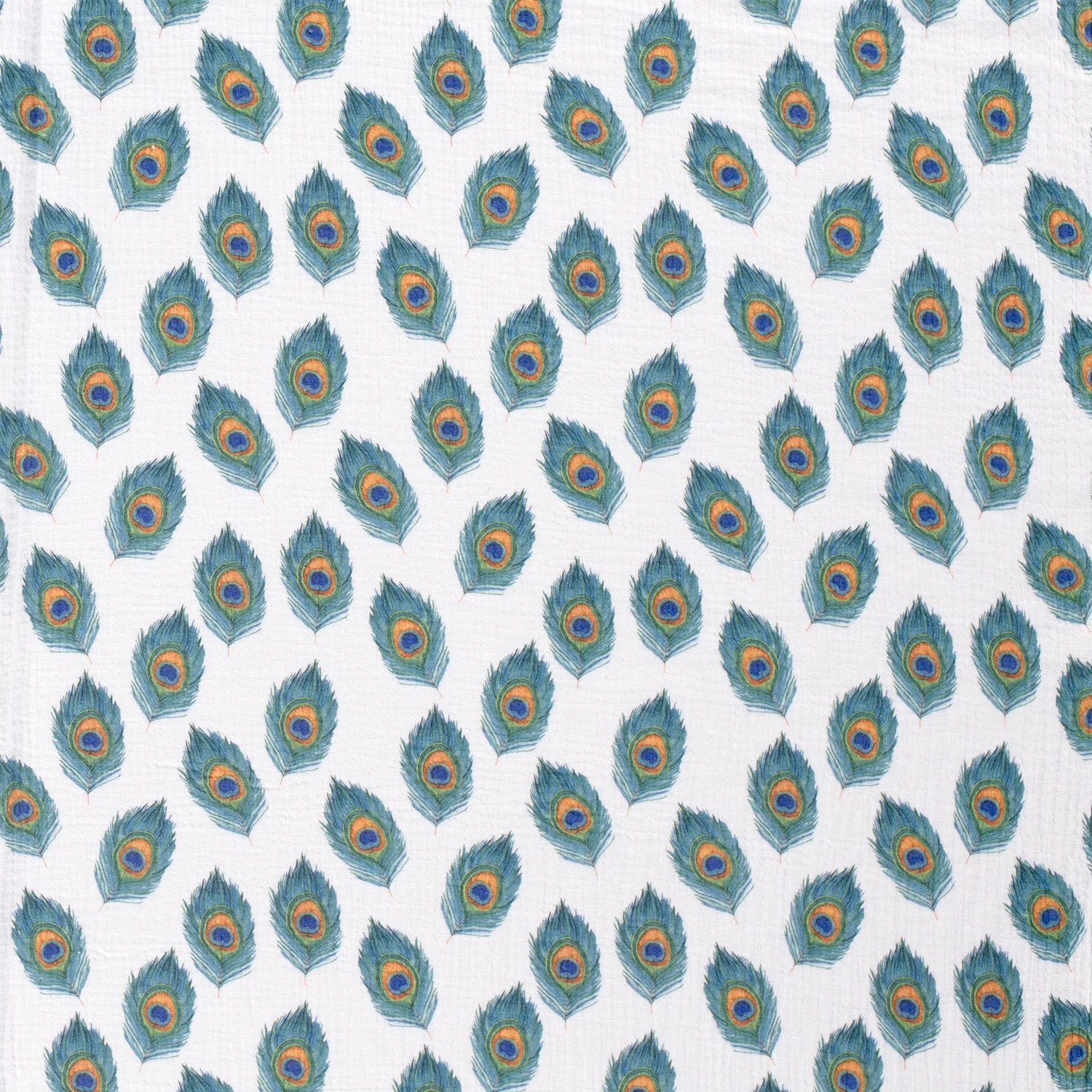 Bomullsmuslin Påfågelfjädrar