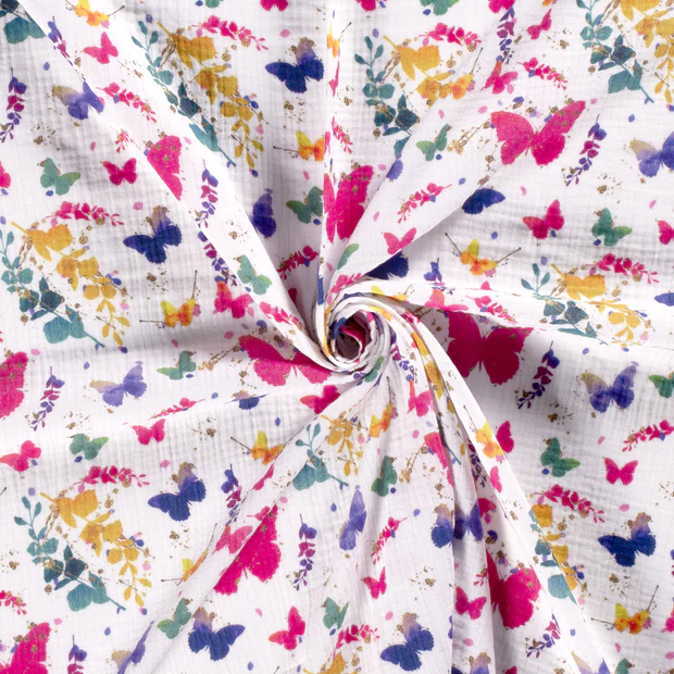 Mönstrad bomullsmuslin