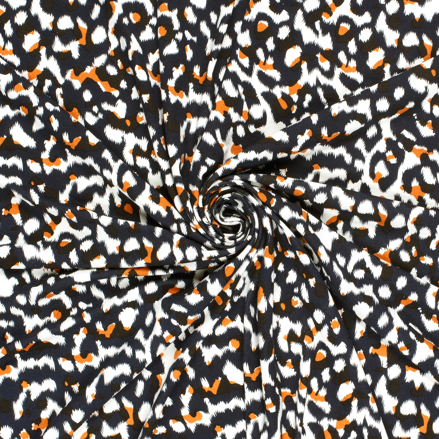 Viskosjersey Leopard Marinblå