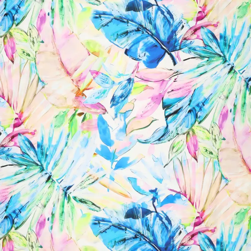 Cezanne, Viskossatin abstrakt lövtryck blå rosa