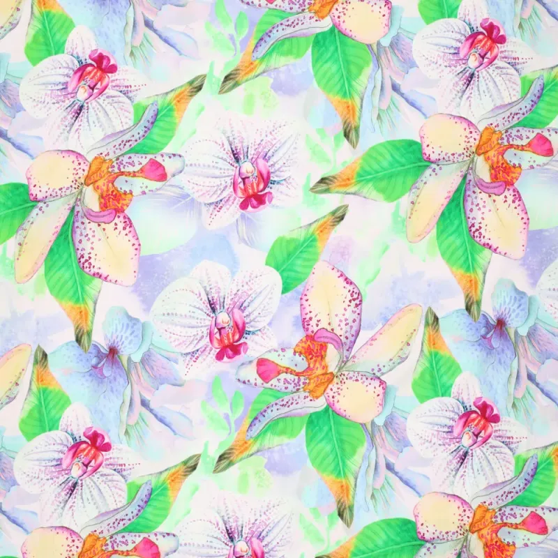 Cezanne, Viskossatin orkidétryck vitt rosa