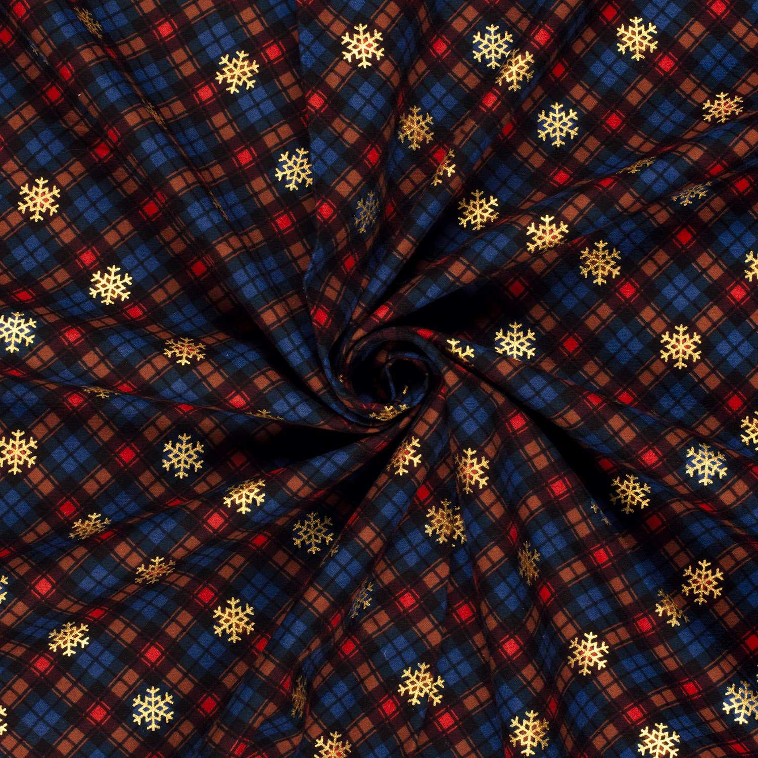 Julmönstrad flannel Rutig Marinblå botten