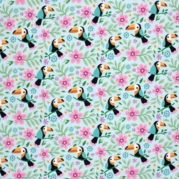 Färdigklippt 1m x 1,5m - Trikå Tucan Mint