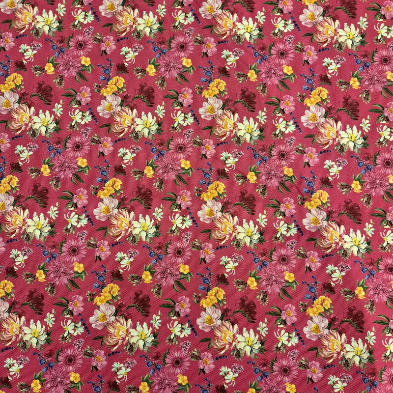 Bomullscanvas blommor, 140 cm, 230 g/m²