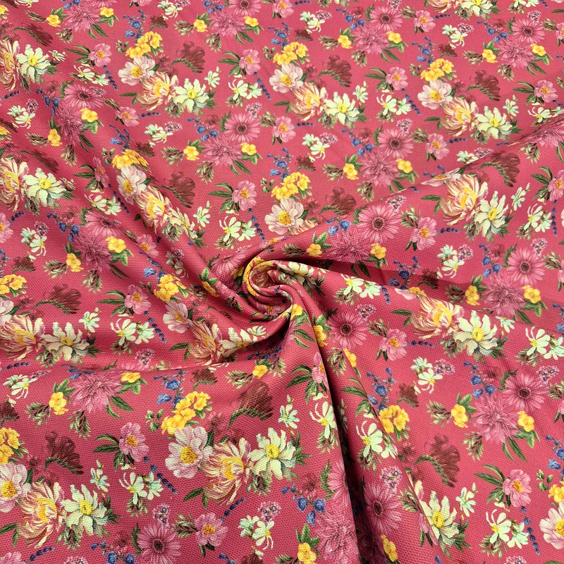 Bomullscanvas blommor, 140 cm, 230 g/m²