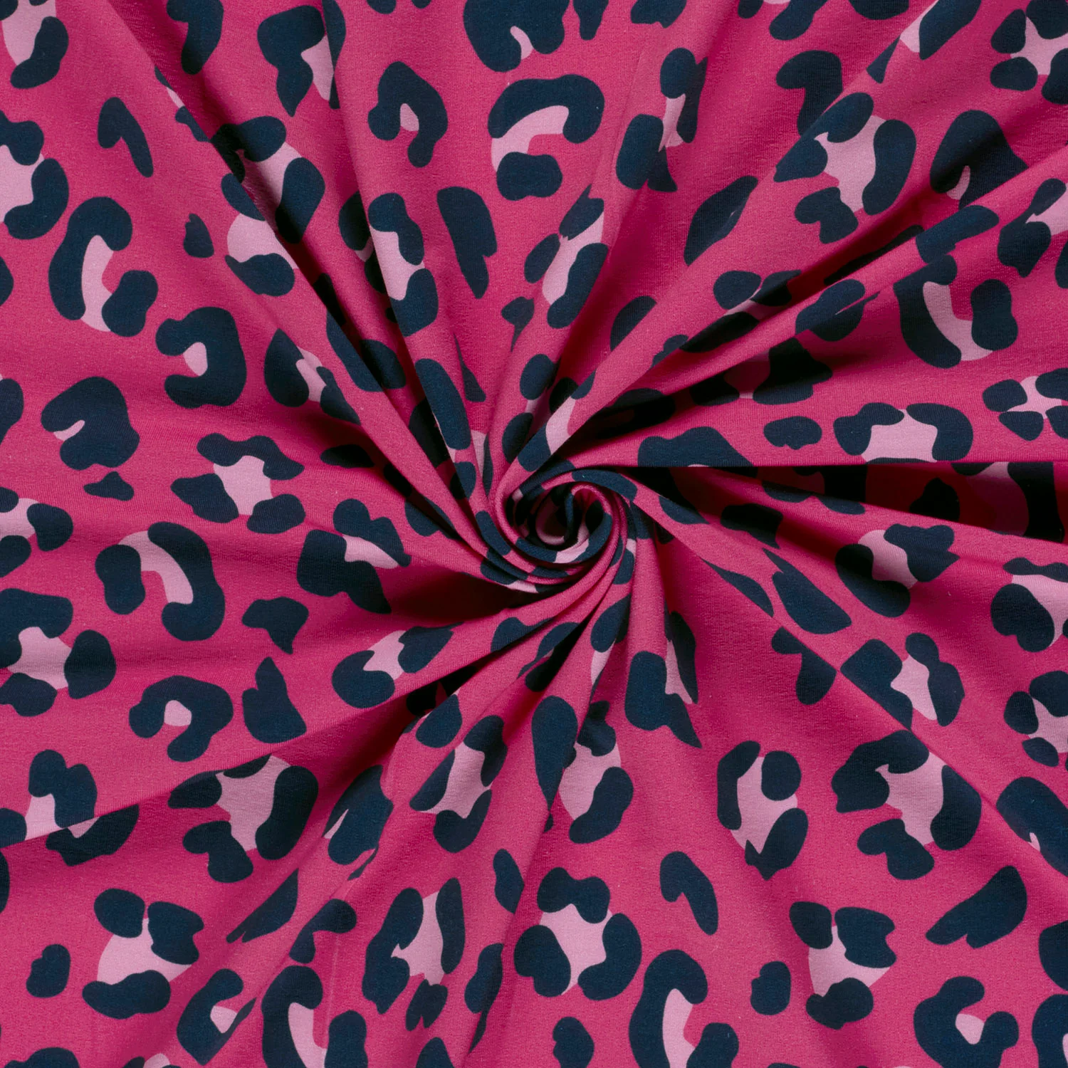 French terry leopard, rosa