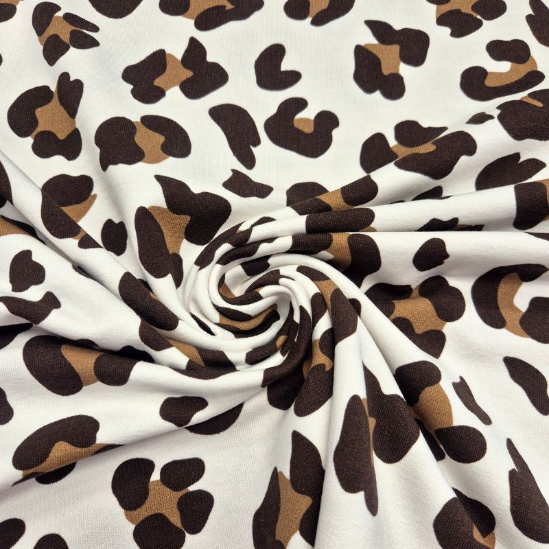 French terry leopard, offwhite