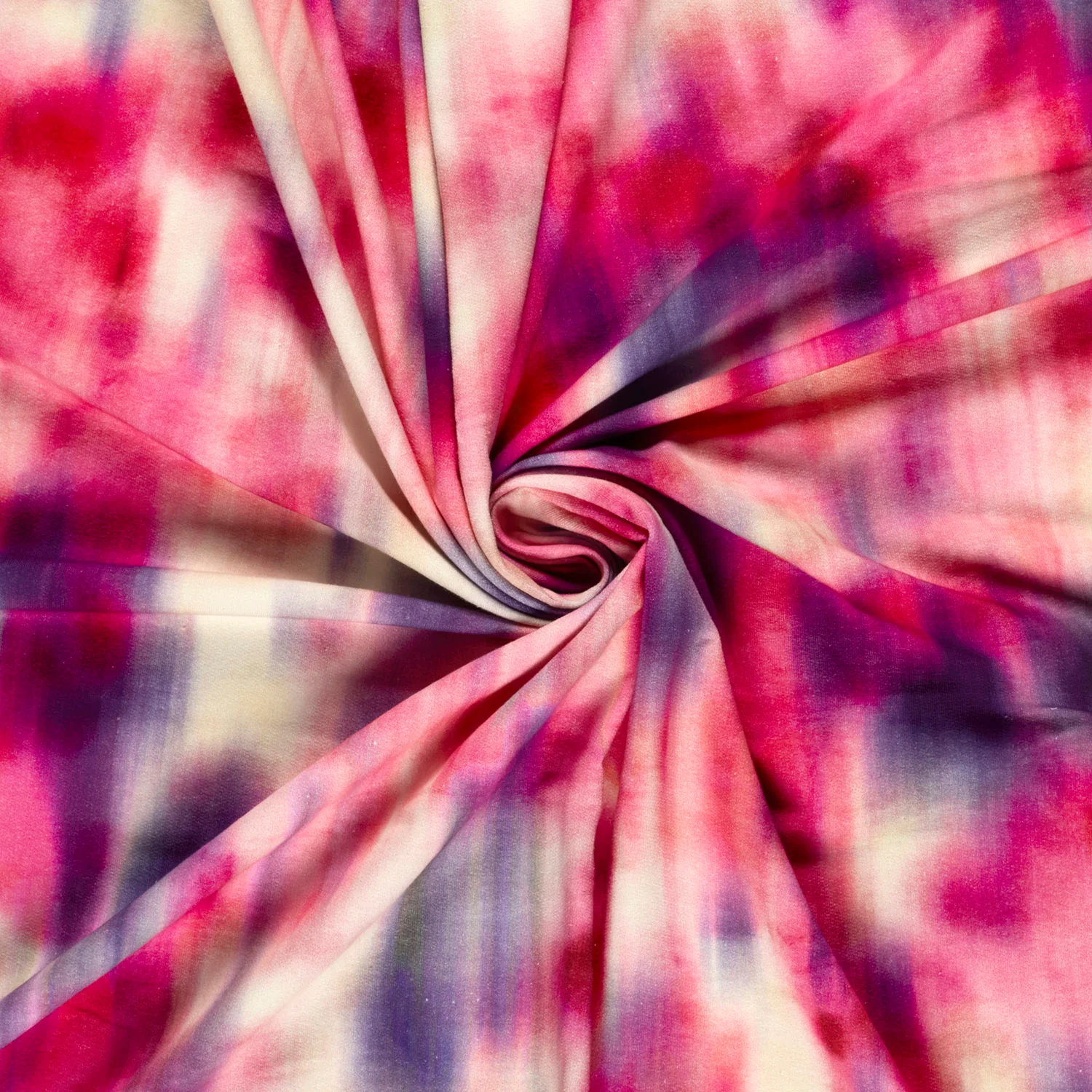 French terry, abstrakt mönster – fuchsia