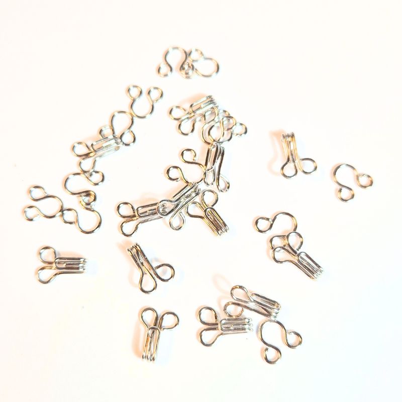 Prym häktor - nr 3, 18 mm, silverfärgade, 12 par