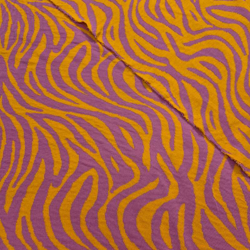 Jacquardtrikå Vågor – Albstoffe, dubbelsidig ekologisk bomull