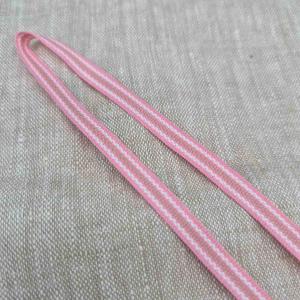 3m Hemslöjdsband 7mm - Rosa/Vit