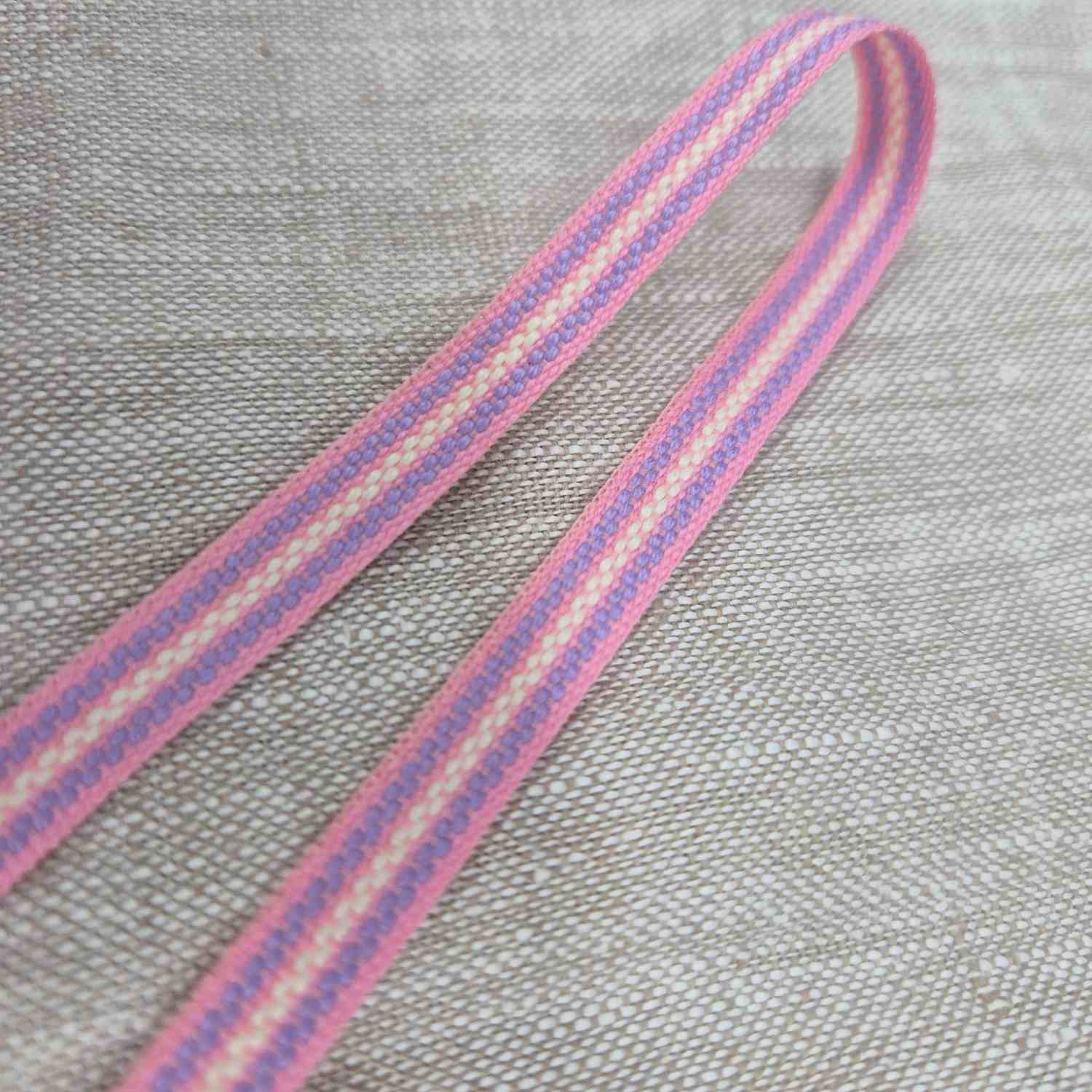 Hemslöjdsband 7mm - Rosa/Lila/Vit