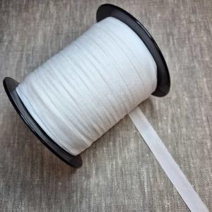 Bomullsband tätvävd 13 mm Vit