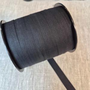 Bomullsband tätvävd 13 mm Svart