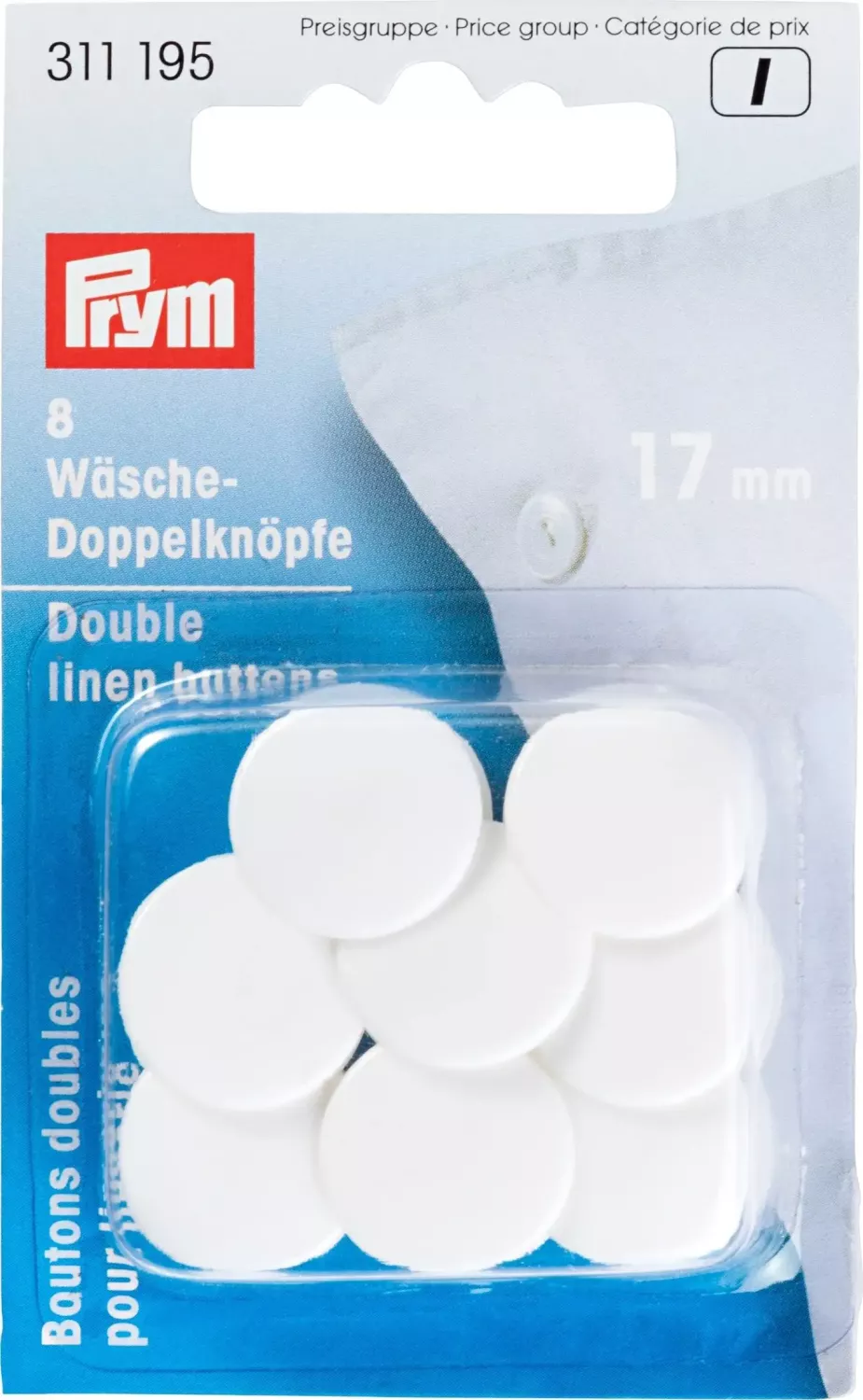 Dubbelknapp 17mm 8st