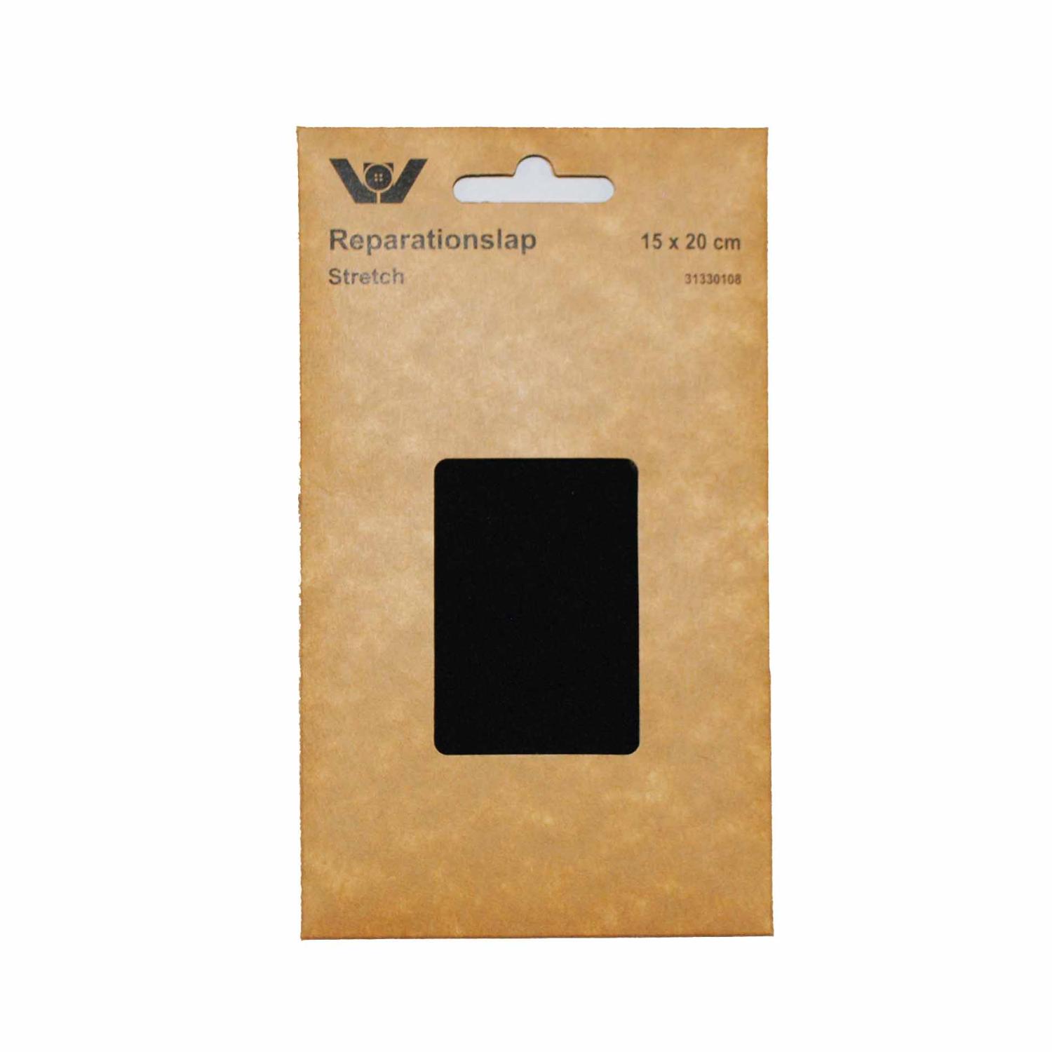 Påpressbar laglapp stretchjersey Svart