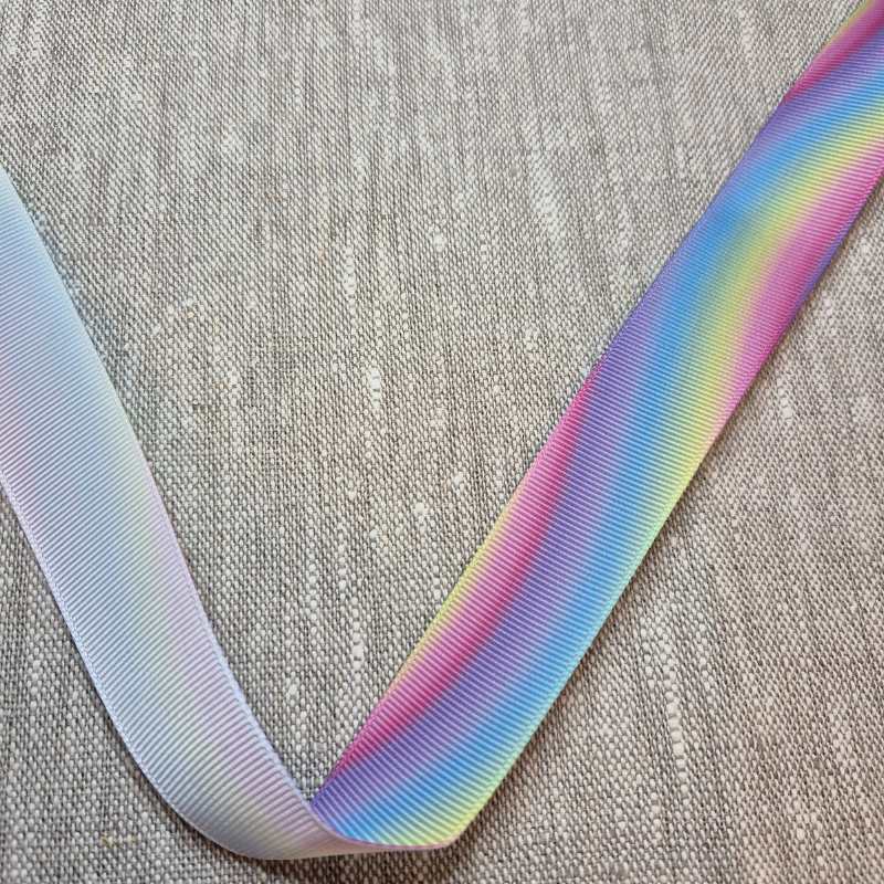Ripsband 25mm Rainbow pastell