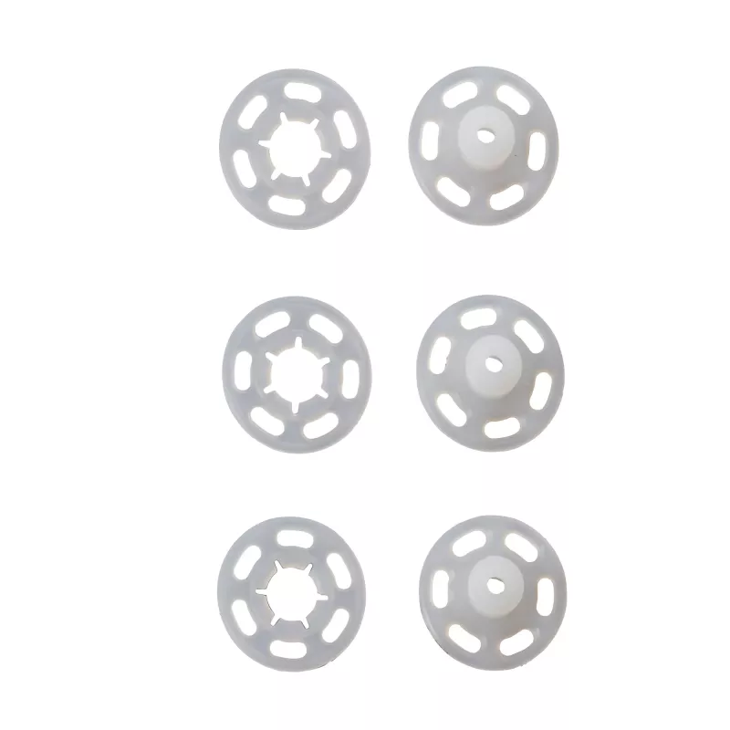 Tryckknappar 15 mm, semitransparent vit plast – Prym, 6-pack