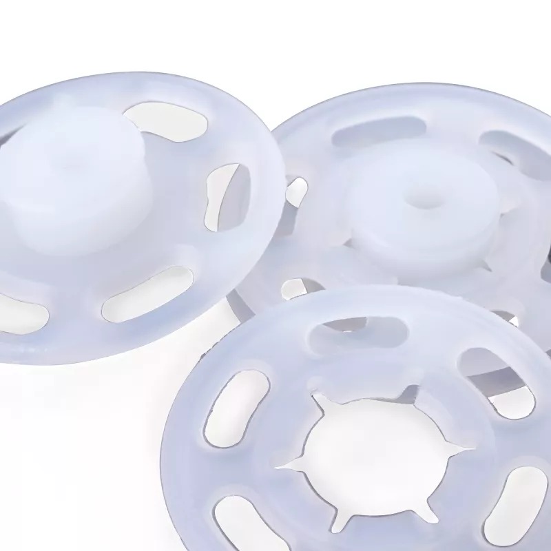 Tryckknappar 15 mm, semitransparent vit plast – Prym, 6-pack