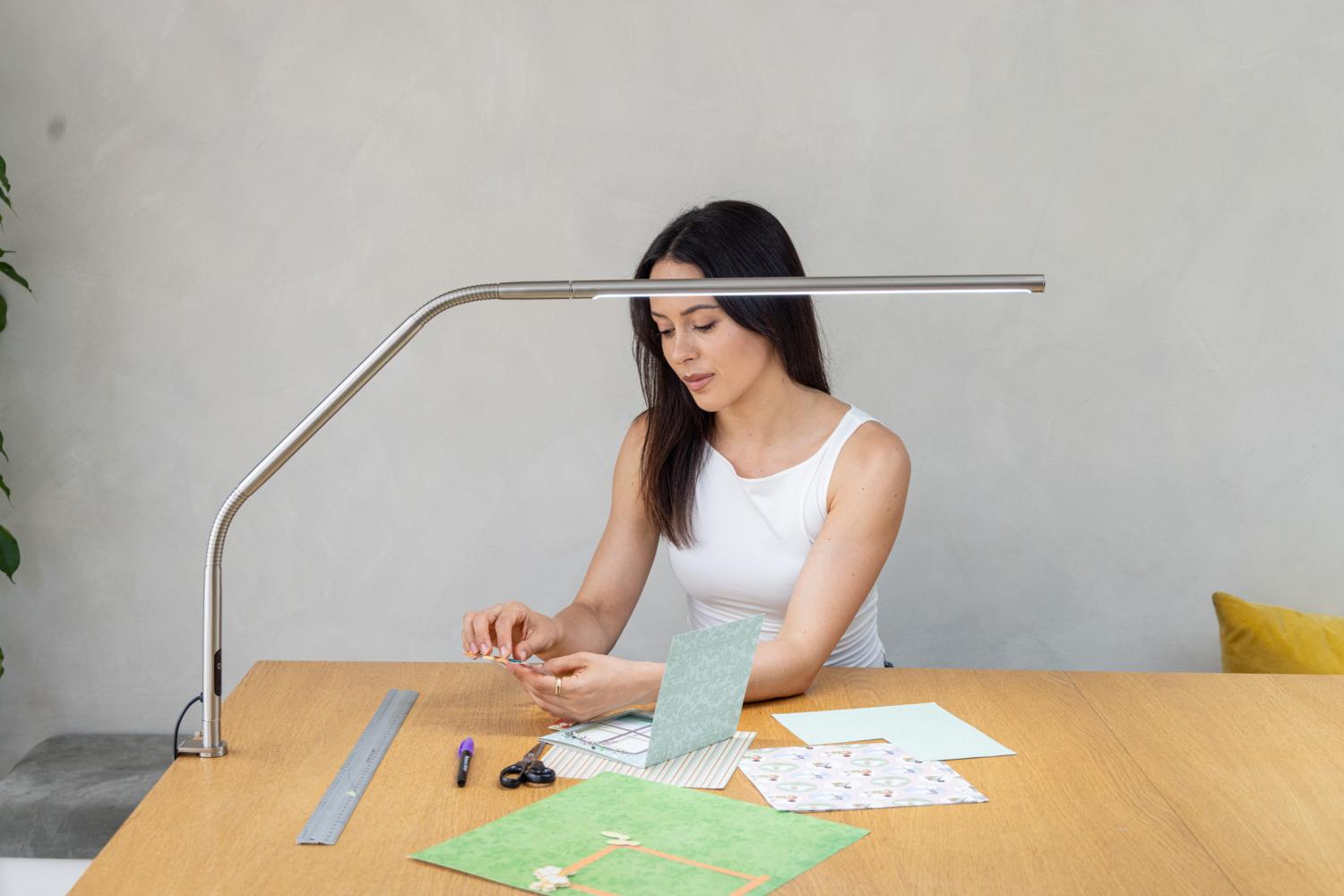 Slimline 4 Table Lamp Brushed Steel