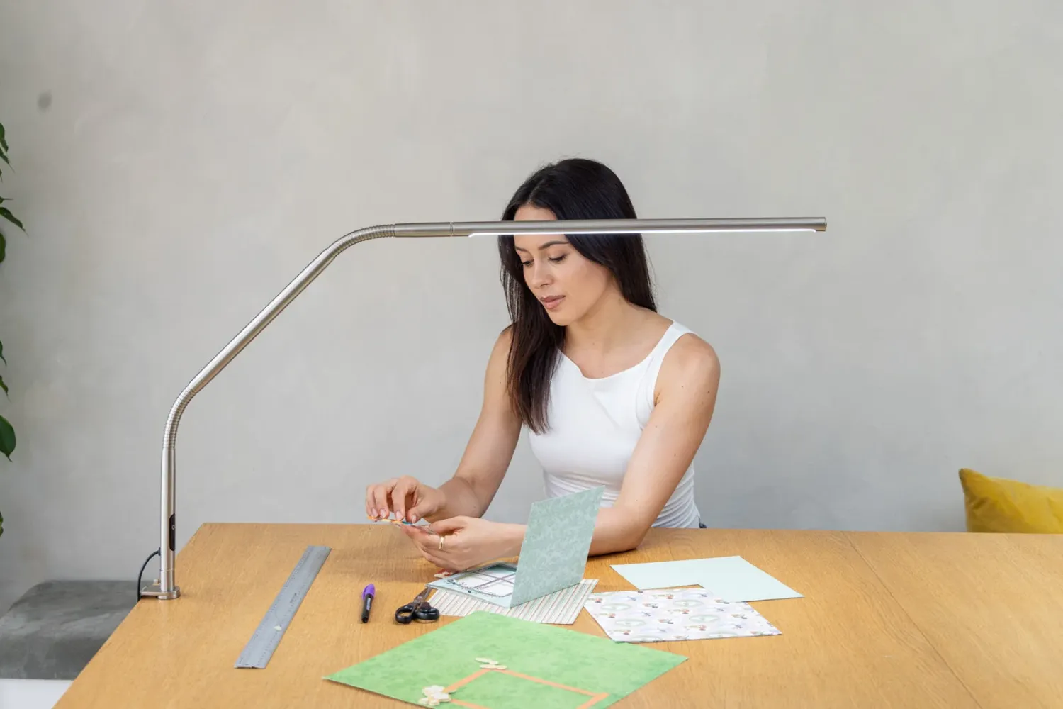 Slimline 4 Table Lamp Brushed Steel