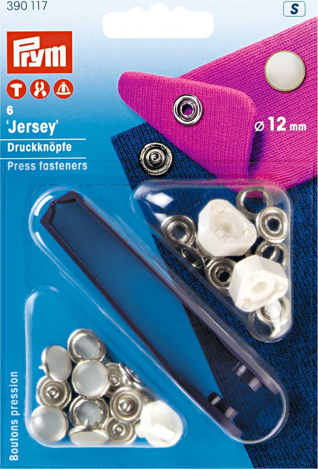 Tryckknappar Jersey 12 mm - Vit pärlemor