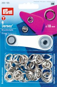 Tryckknappar Jersey 18 mm - Silverring