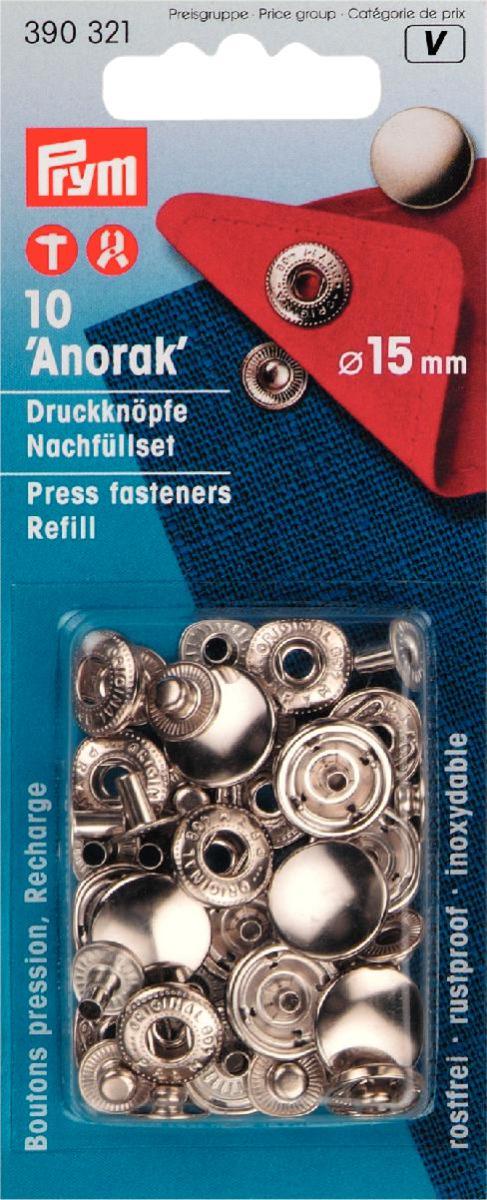 Tryckknappar refill 15 mm - Silver