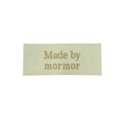 Made by mormor - Vävd etikett - 5 x 2 cm