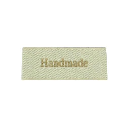 Handmade - Vävd etikett - 5 x 2 cm