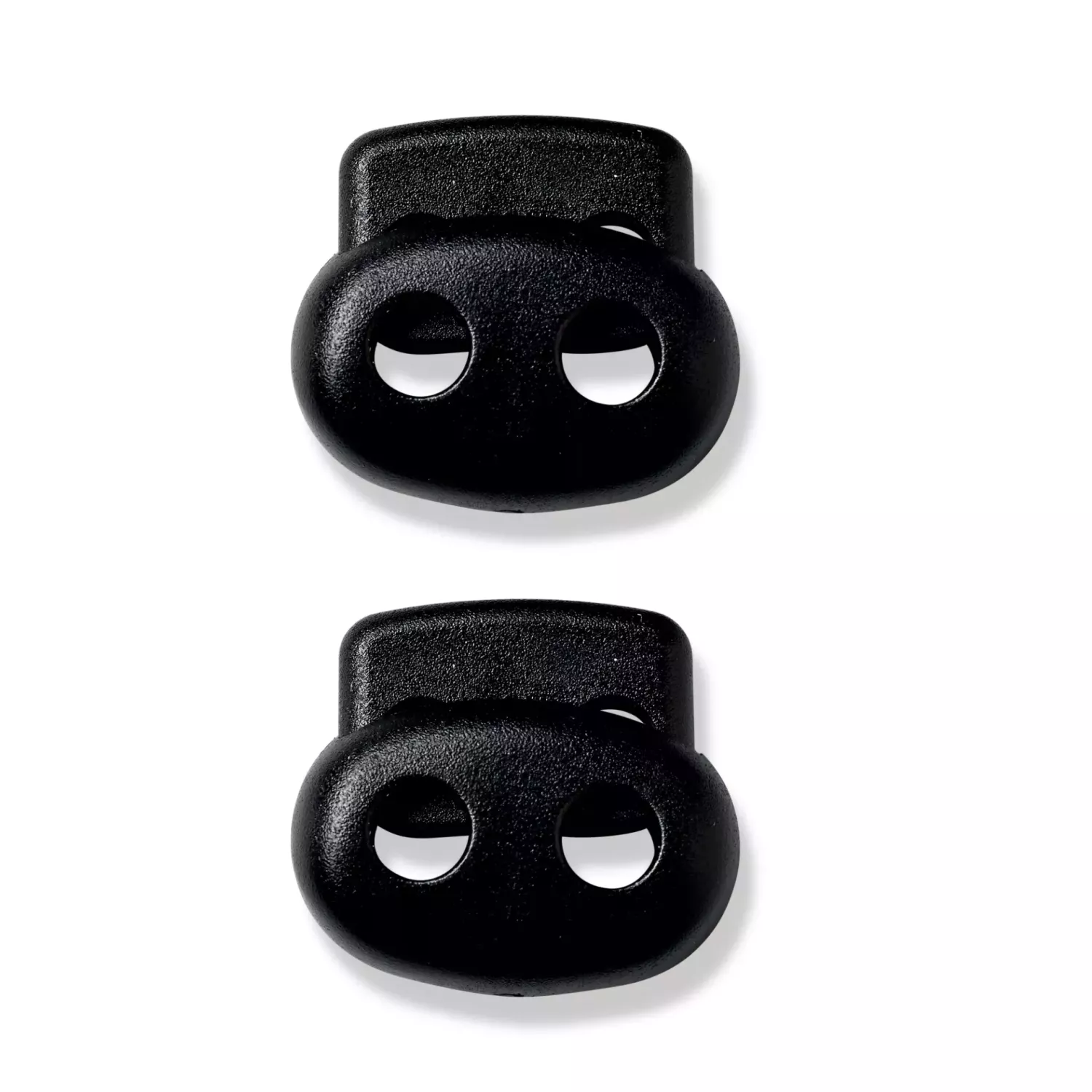 Snörstopp 2-håls, svart, 2 st