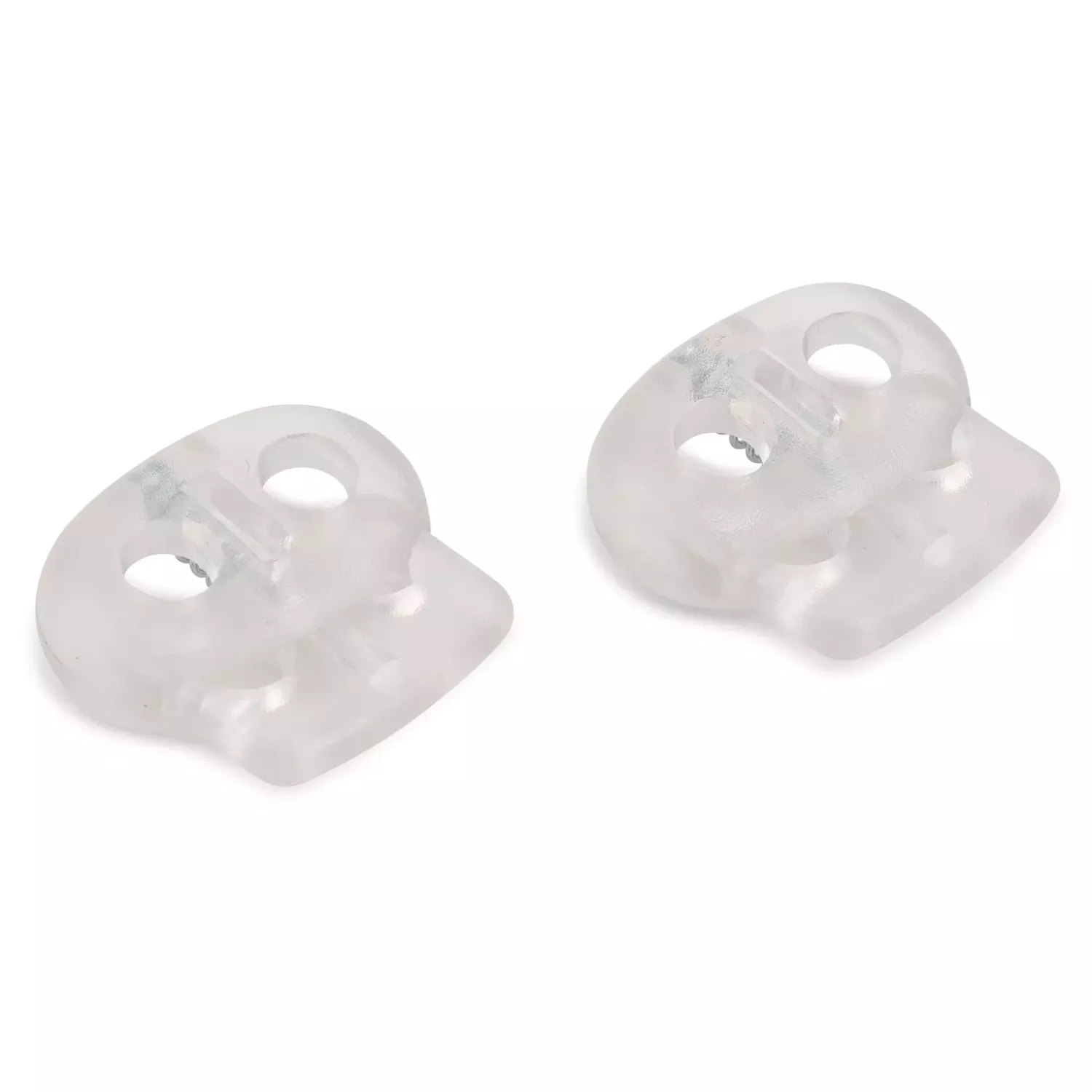 Snörstopp 2-håls, transparent, 2 st