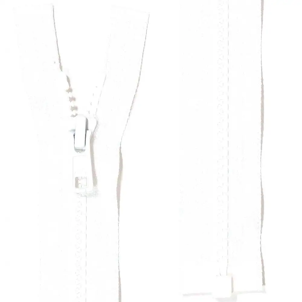 YKK delbart jacklås, 6 mm Vislon - vit