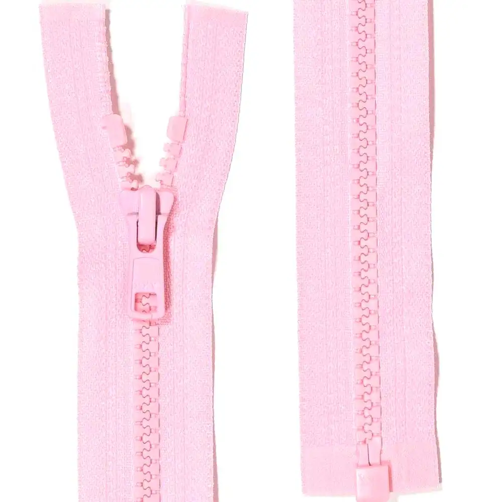YKK delbart jacklås, 6 mm Vislon - rosa