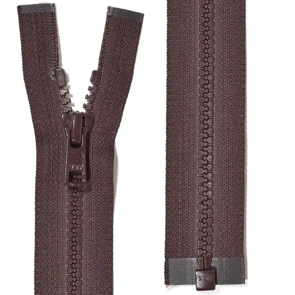 YKK delbart jacklås, 6 mm Vislon - brun