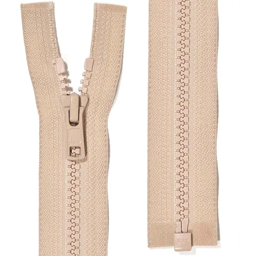 YKK delbart jacklås, 6 mm Vislon - beige