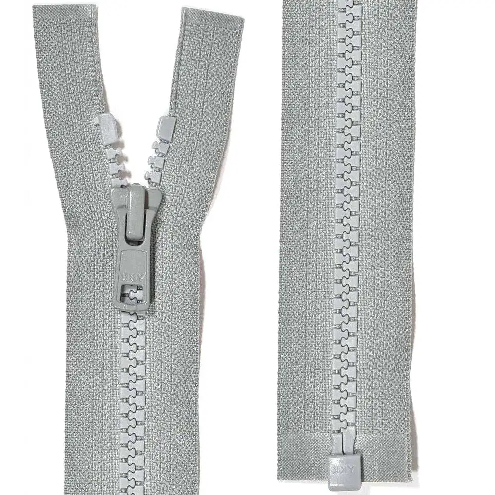 YKK delbart jacklås, 6 mm Vislon - ljusgrå