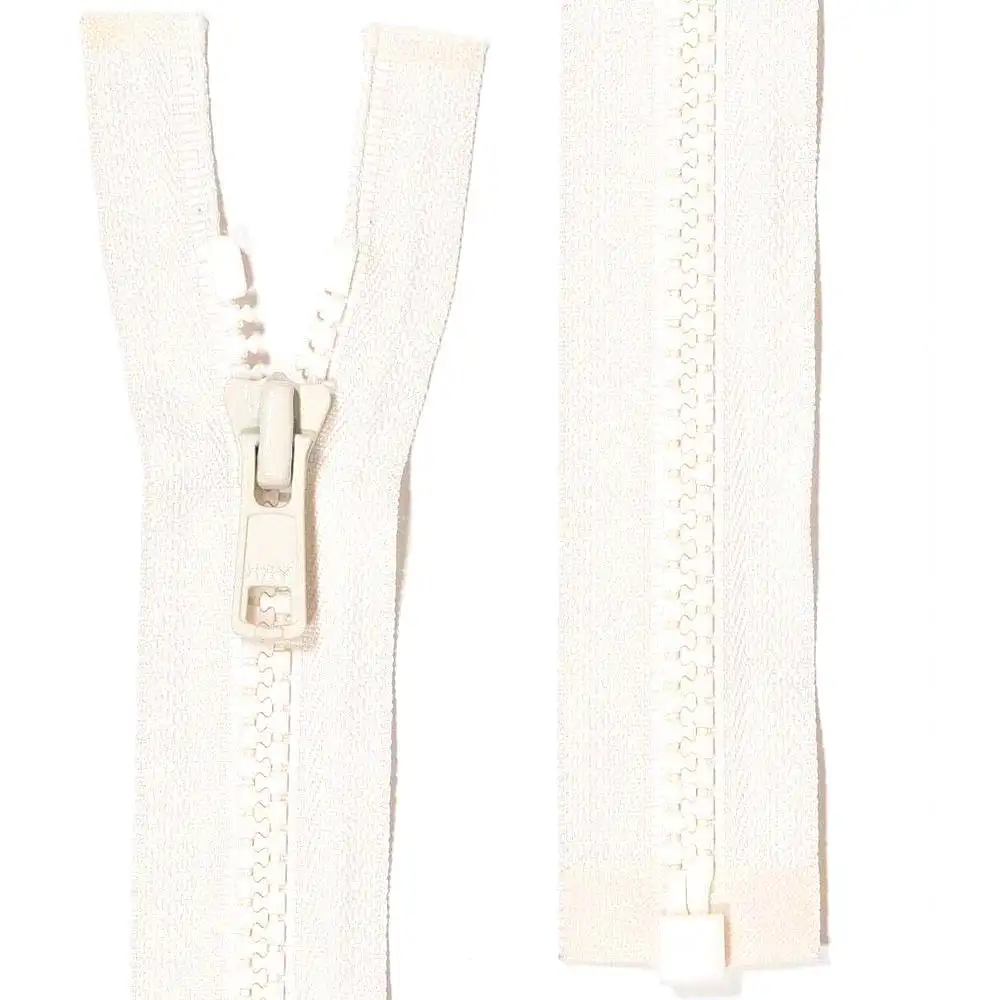 YKK delbart jacklås, 6 mm Vislon - naturvit
