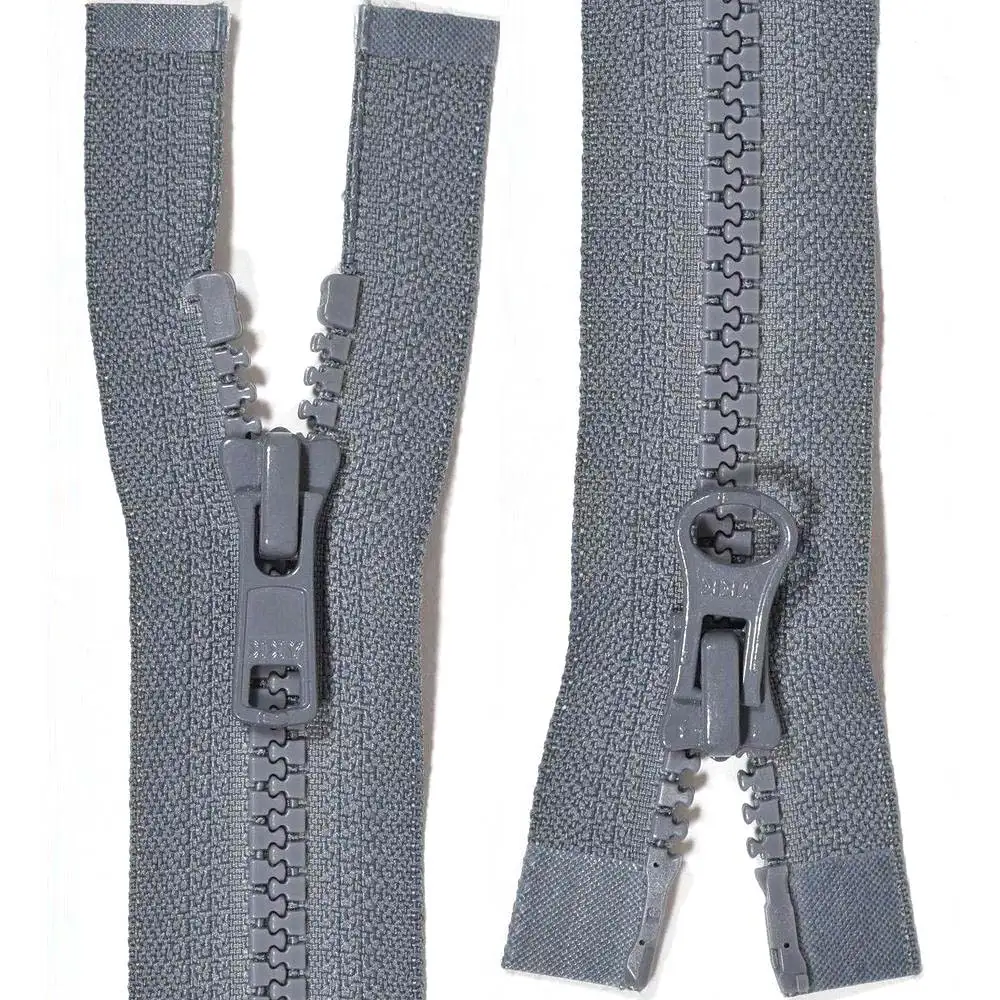 YKK 2-vägs delbart jacklås, 6 mm Vislon - grå