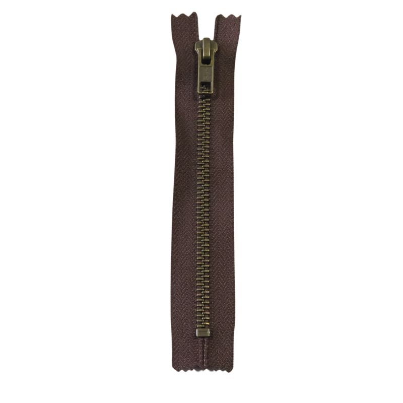 YKK blixtlås, 6 mm antikmässing - brun