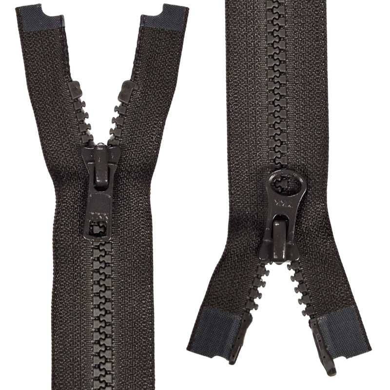 YKK 2-vägs delbart jacklås, 6 mm Vislon - mörkbrun
