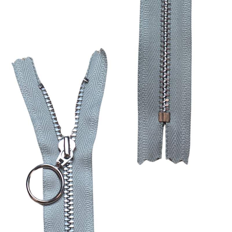 Blixtlås YKK Metall – 4 mm, Silverfärgad med ring