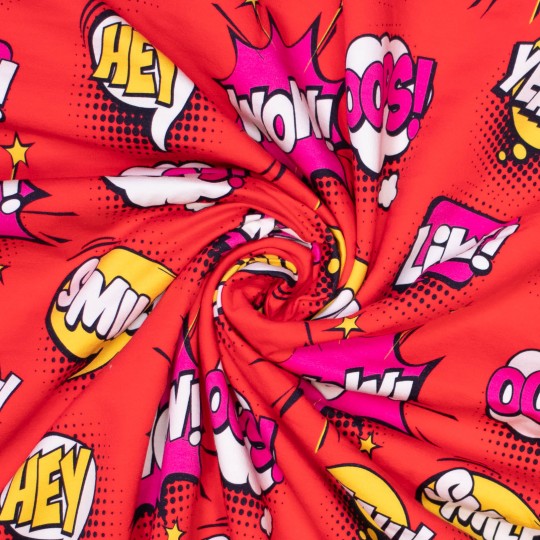 Färdigklippt 1m x 1,5m - French terry Röd