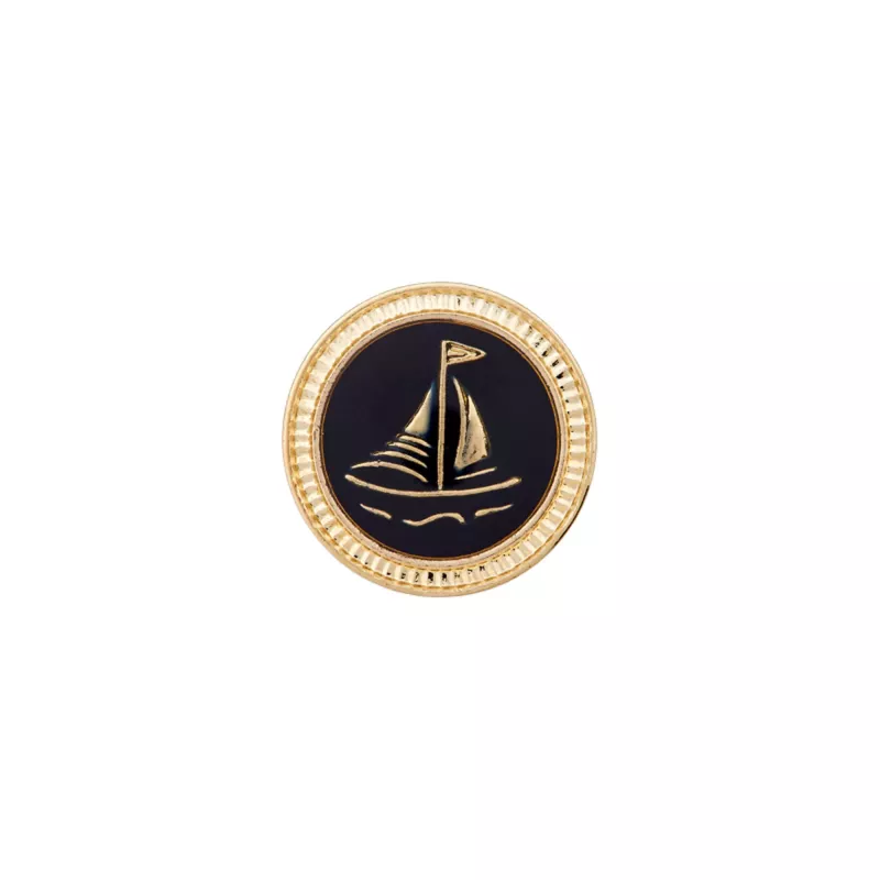Knapp segelbåt, guld/marinblå